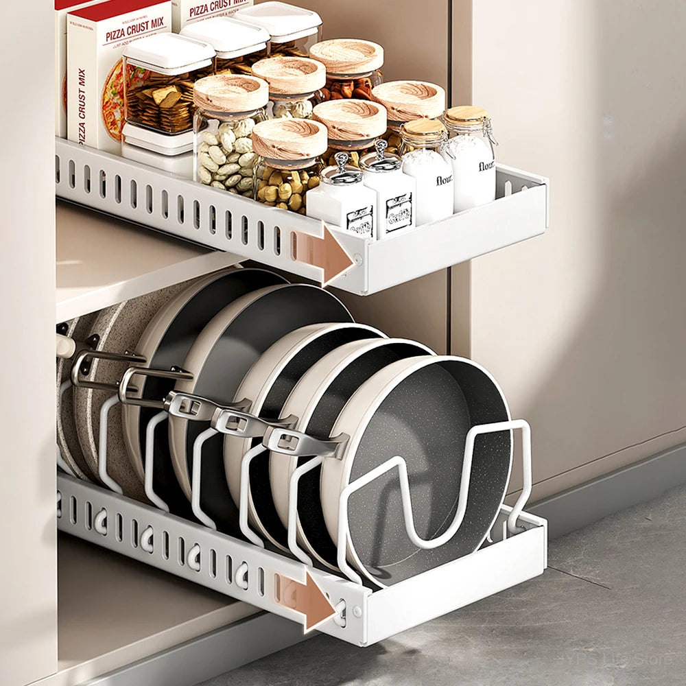 AdjustaPan™ Pull-Out Tray