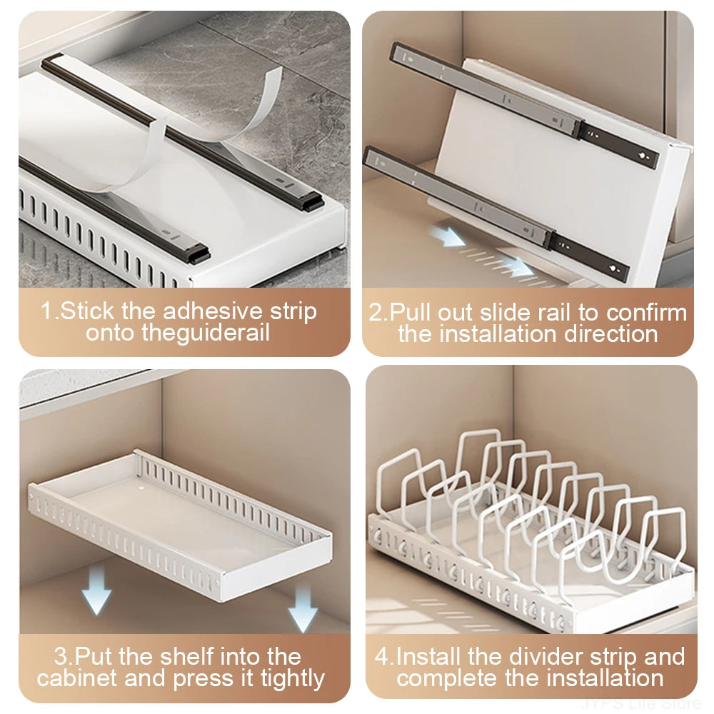 AdjustaPan™ Pull-Out Tray