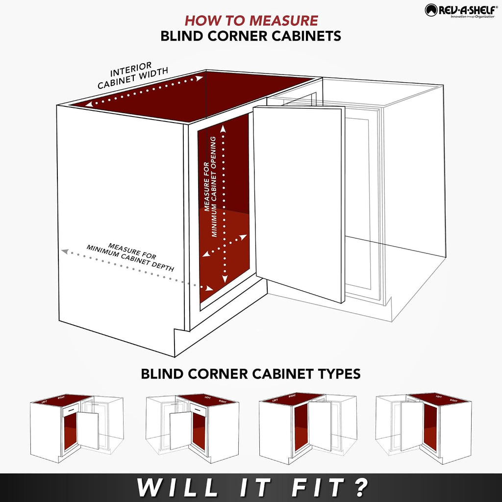 Rev-A-Shelf Maple Solid Bottom Single Shelf for 18" Right Opening/Blind Left Corner Cabinets