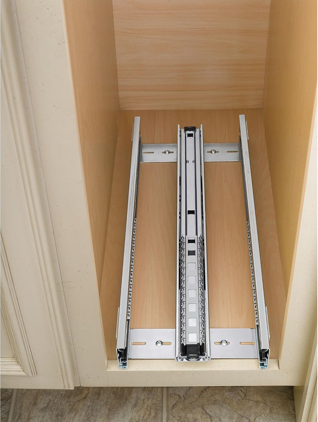 Rev-A-Shelf Pullout Kitchen Cabinet Organizer, Min Cabinet Opening 5.5" W | 5" W Slide Out Pantry Spice or Utensil Storage Rack with Adjustable Shelves for Base Cabinet Organization, 448-BC-5C