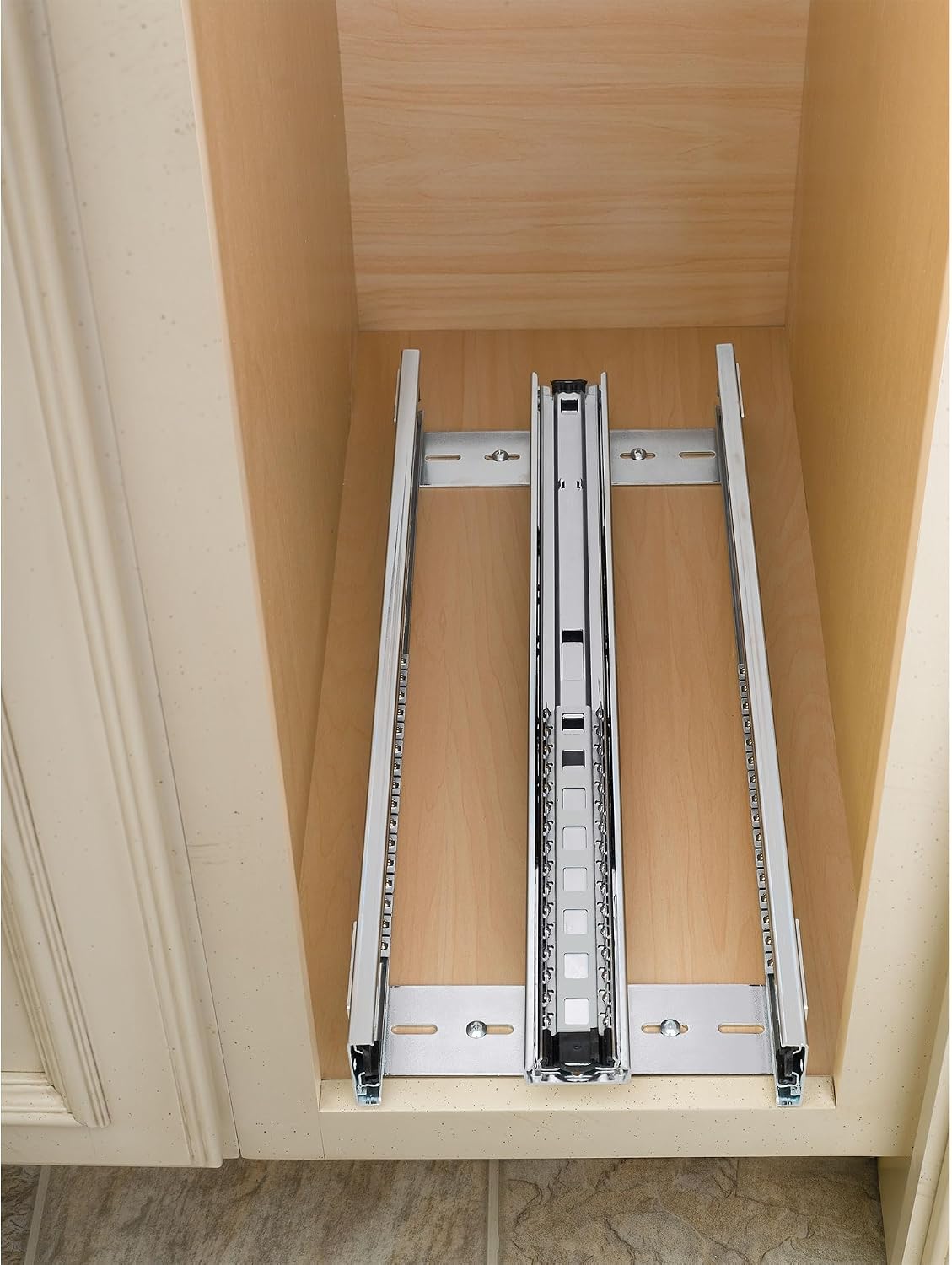 Rev-A-Shelf Pullout Kitchen Cabinet Organizer, Min Cabinet Opening 5.5" W | 5" W Slide Out Pantry Spice or Utensil Storage Rack with Adjustable Shelves for Base Cabinet Organization, 448-BC-5C