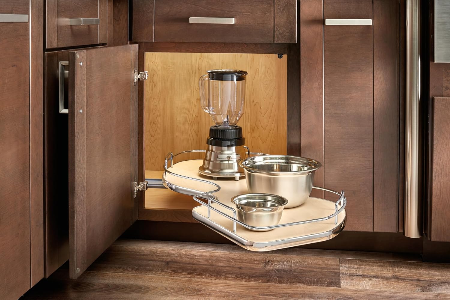 Rev-A-Shelf Maple Solid Bottom Single Shelf for 18" Right Opening/Blind Left Corner Cabinets