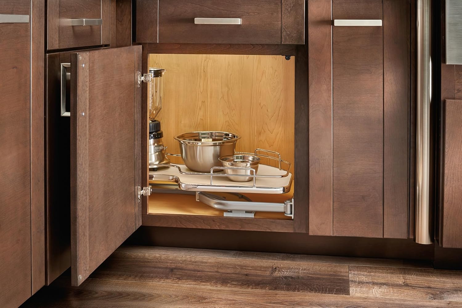 Rev-A-Shelf Maple Solid Bottom Single Shelf for 18" Right Opening/Blind Left Corner Cabinets