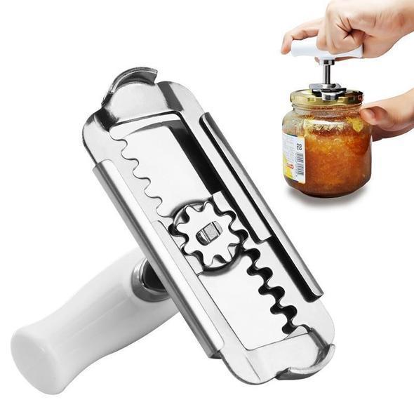 Stainless Steel Jar Opener - Adjustable Easy Grip Bottle Lid Remover for  Seniors